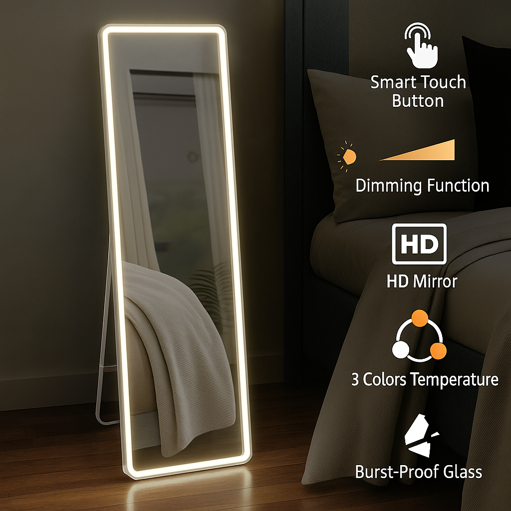 Seraphic® Full Length Mirror Standing or Wall-Mounted Mirror